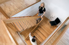 Wood stair case